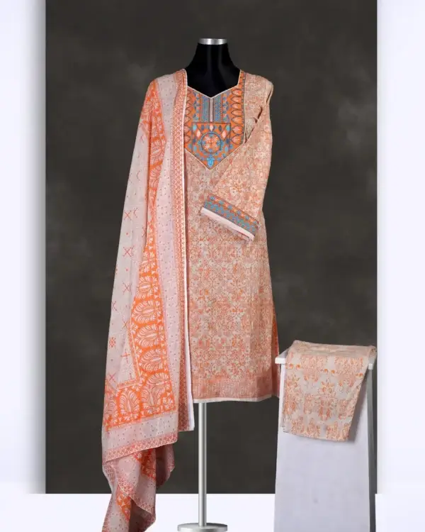 Chaiti Pure Cotton Embroidered Three Piece