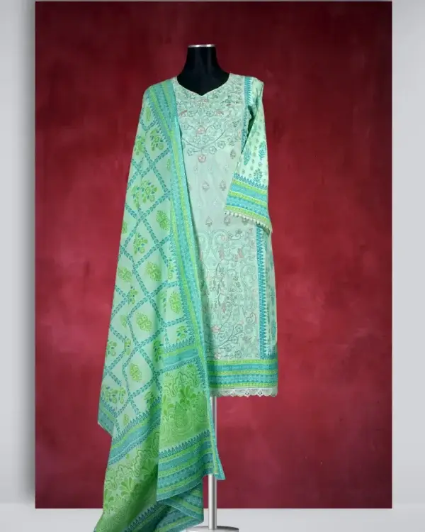 Chaiti Pure Cotton Embroidered Three Piece