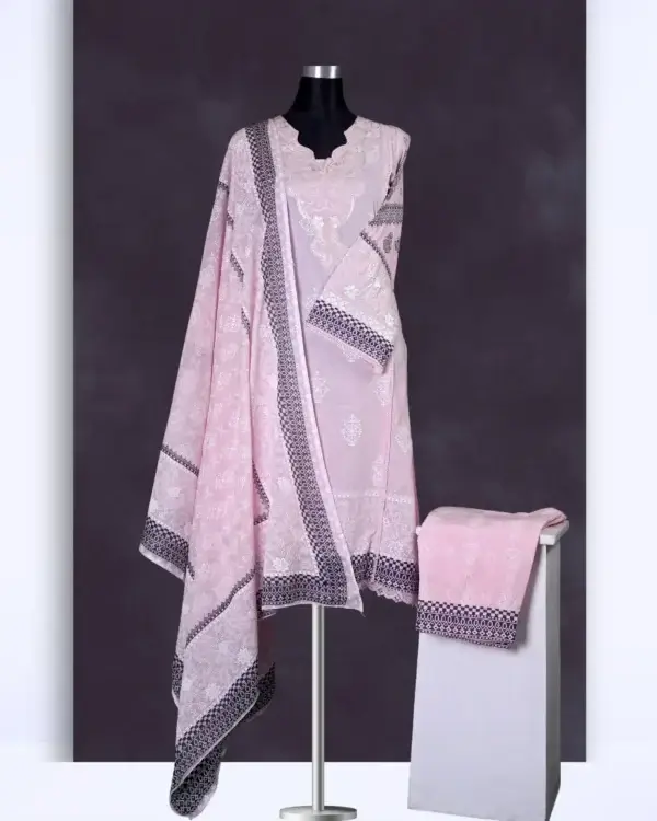 Chaiti Pure Cotton Embroidery Three Piece