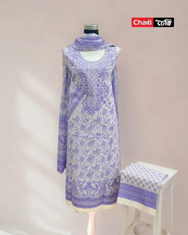 Chaiti Premium Cotton Three Piece