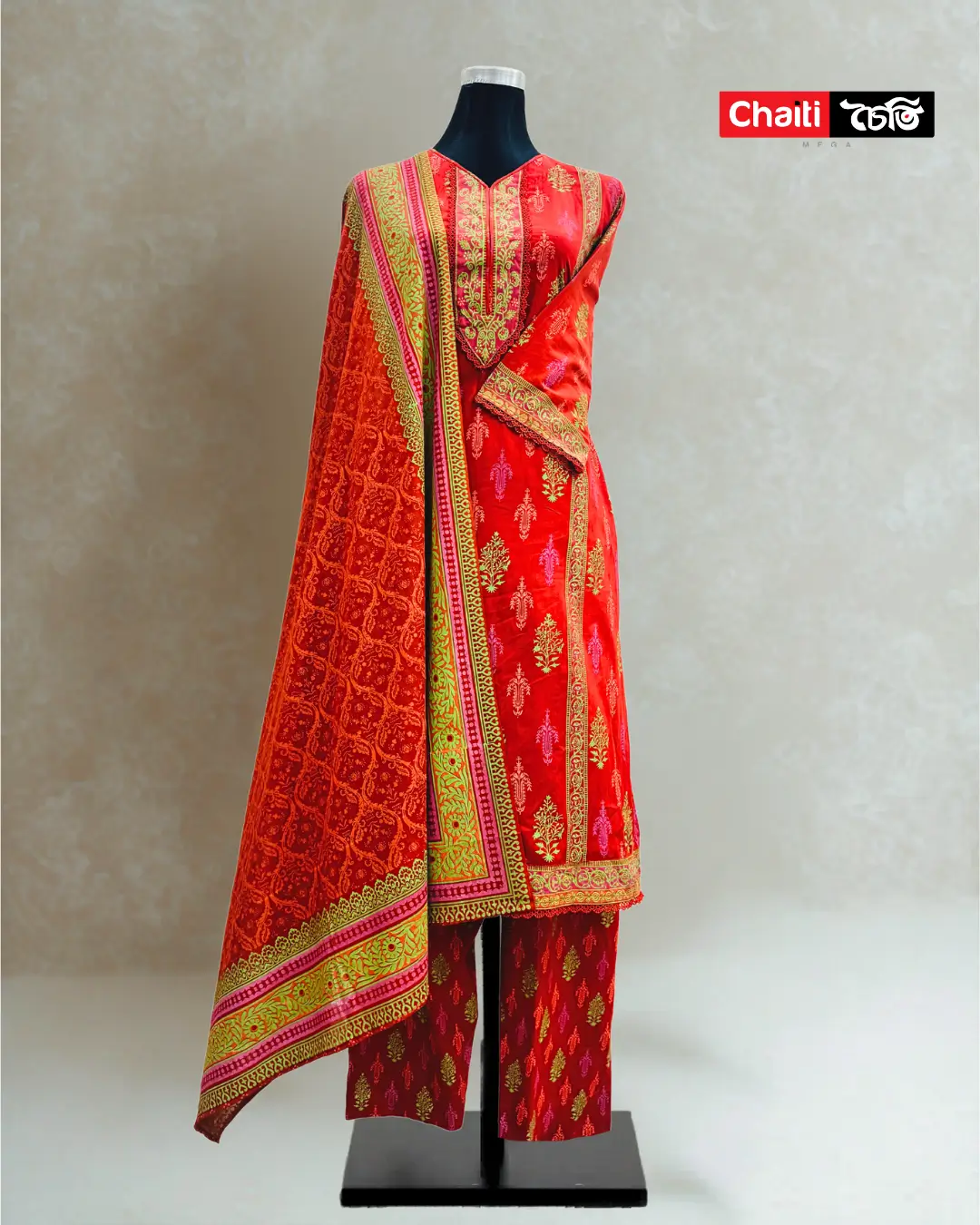 Chaiti Pure Cotton Three Piece