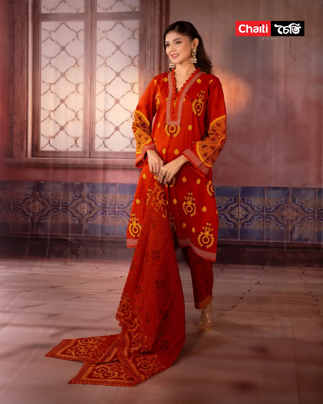 Chaiti Pure Cotton Three Piece