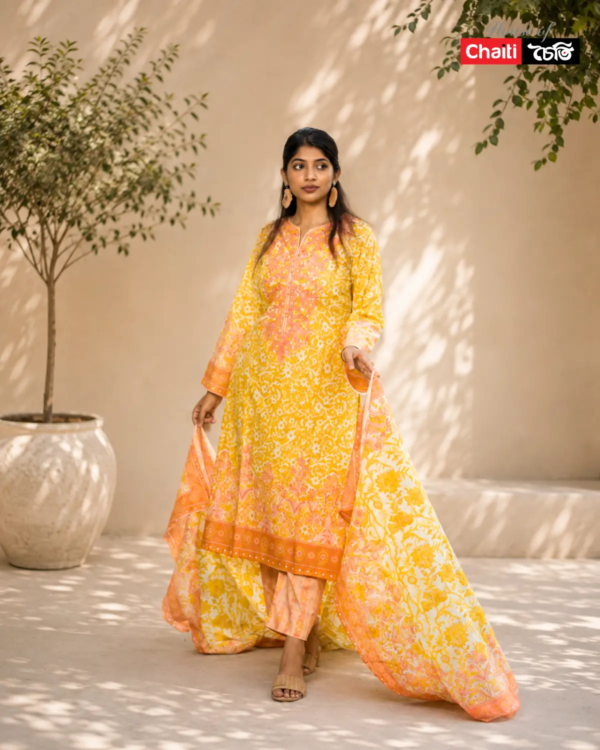 Chaiti Pure Cotton Three Piece