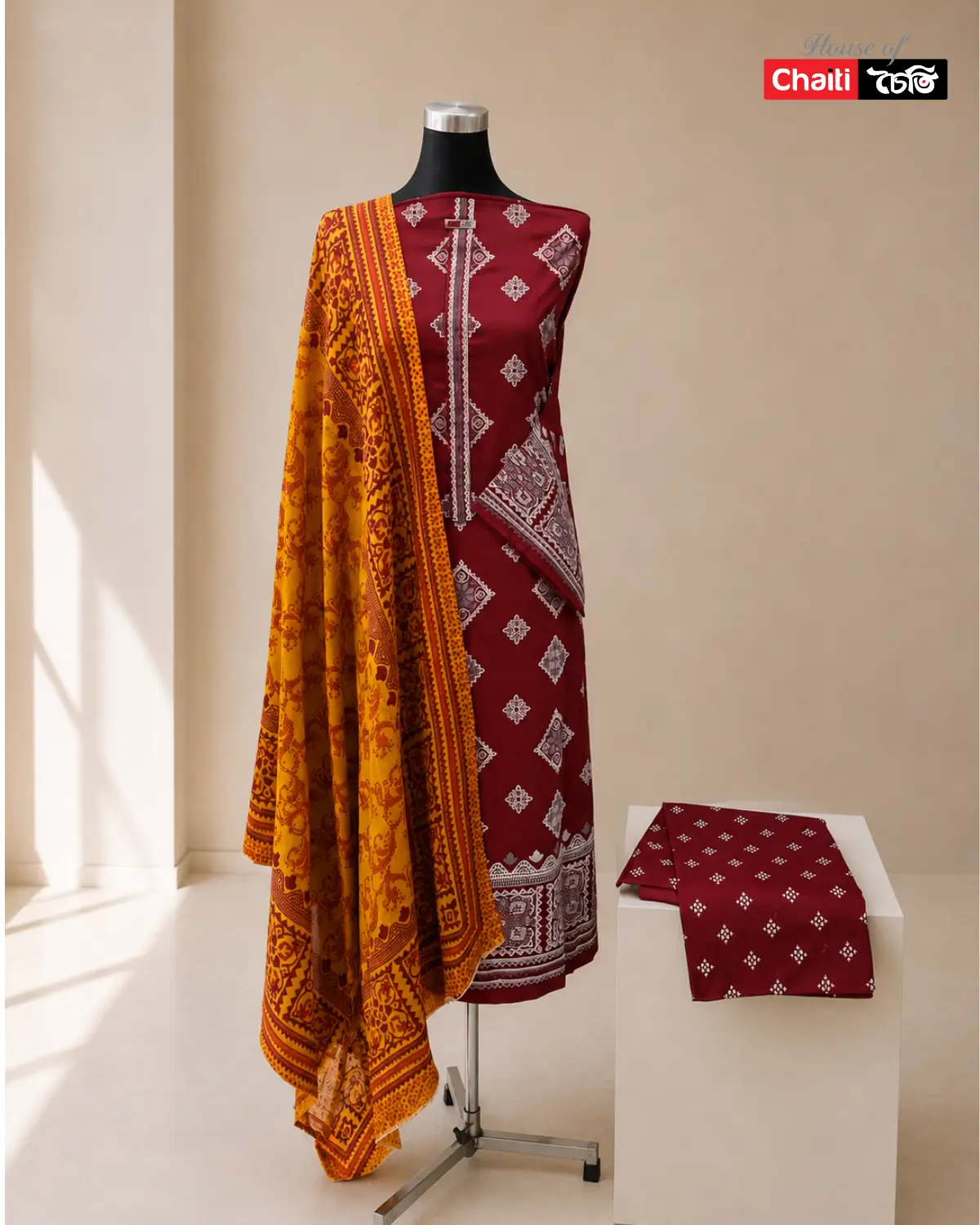 Chaiti Pure Cotton Three Piece
