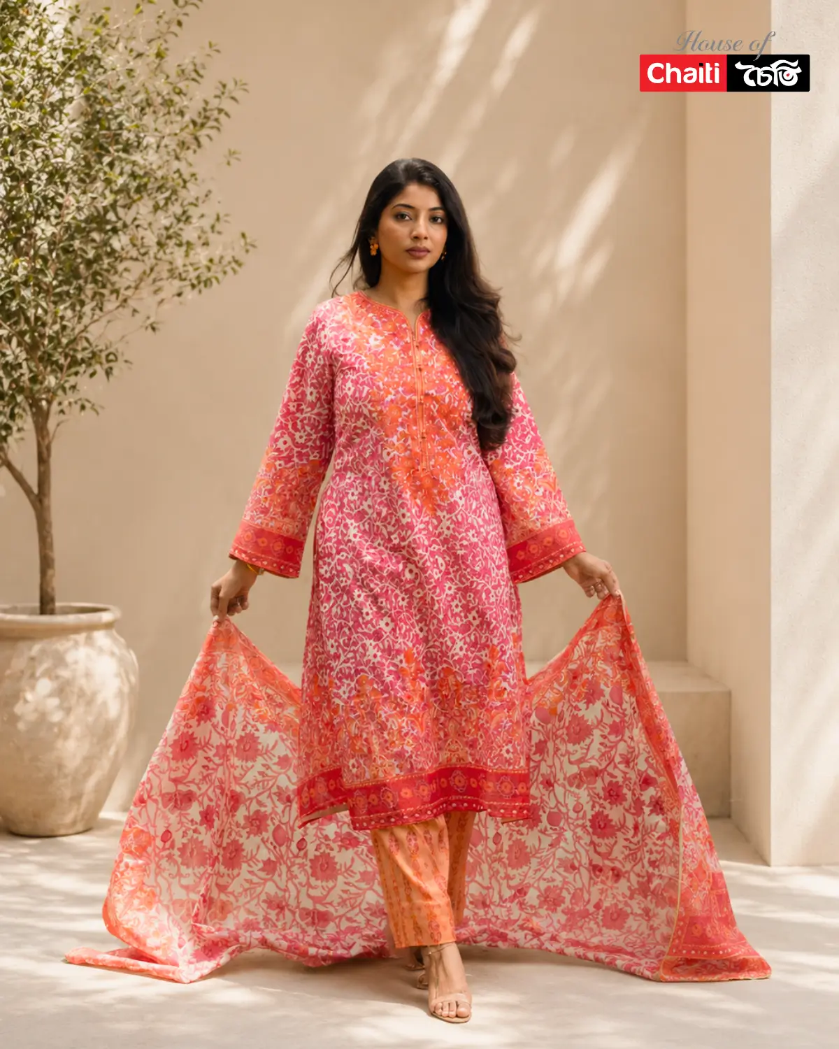 Chaiti Pure Cotton Three Piece