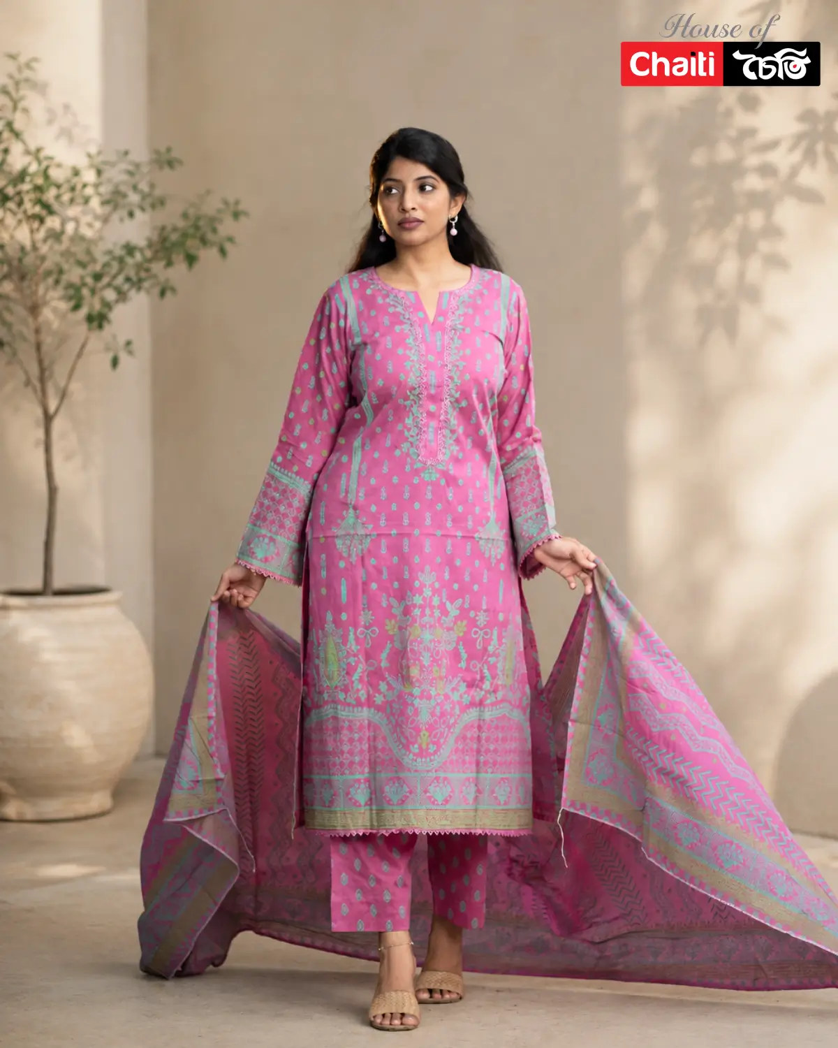 Chaiti Pure Cotton Three Piece