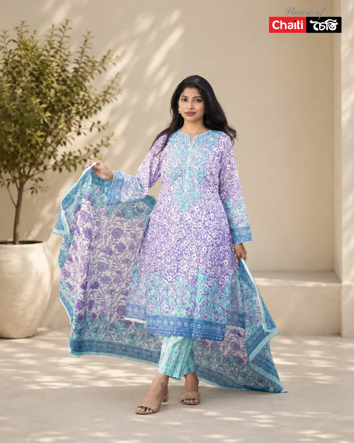 Chaiti Pure Cotton Three Piece