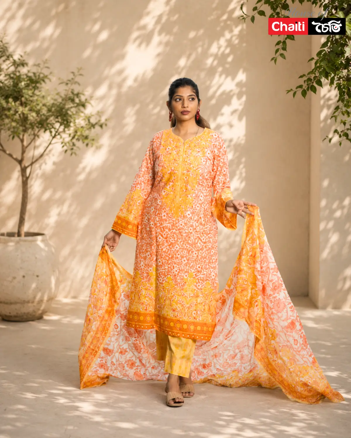 Chaiti Pure Cotton Three Piece