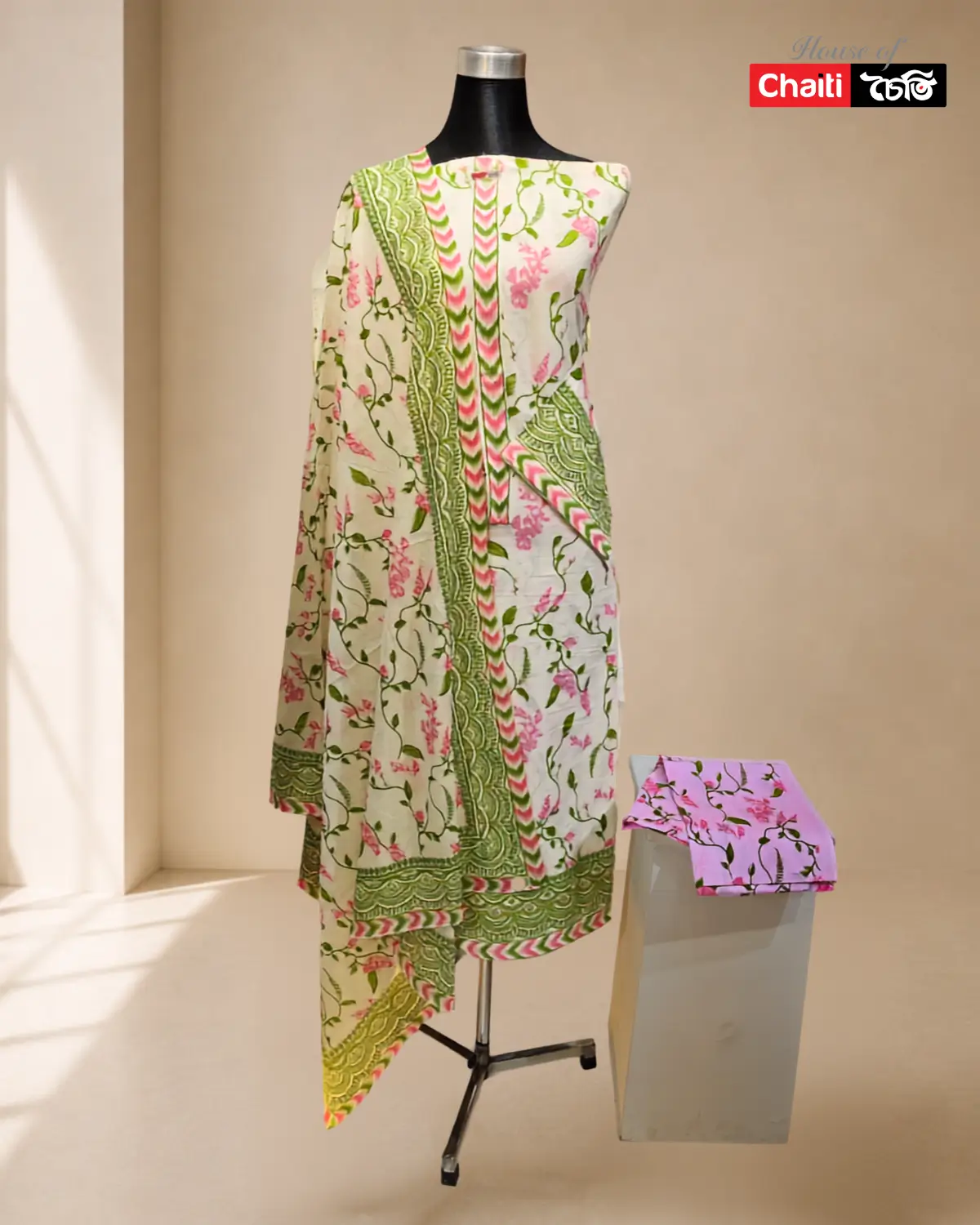 Chaiti Pure Cotton Three Piece